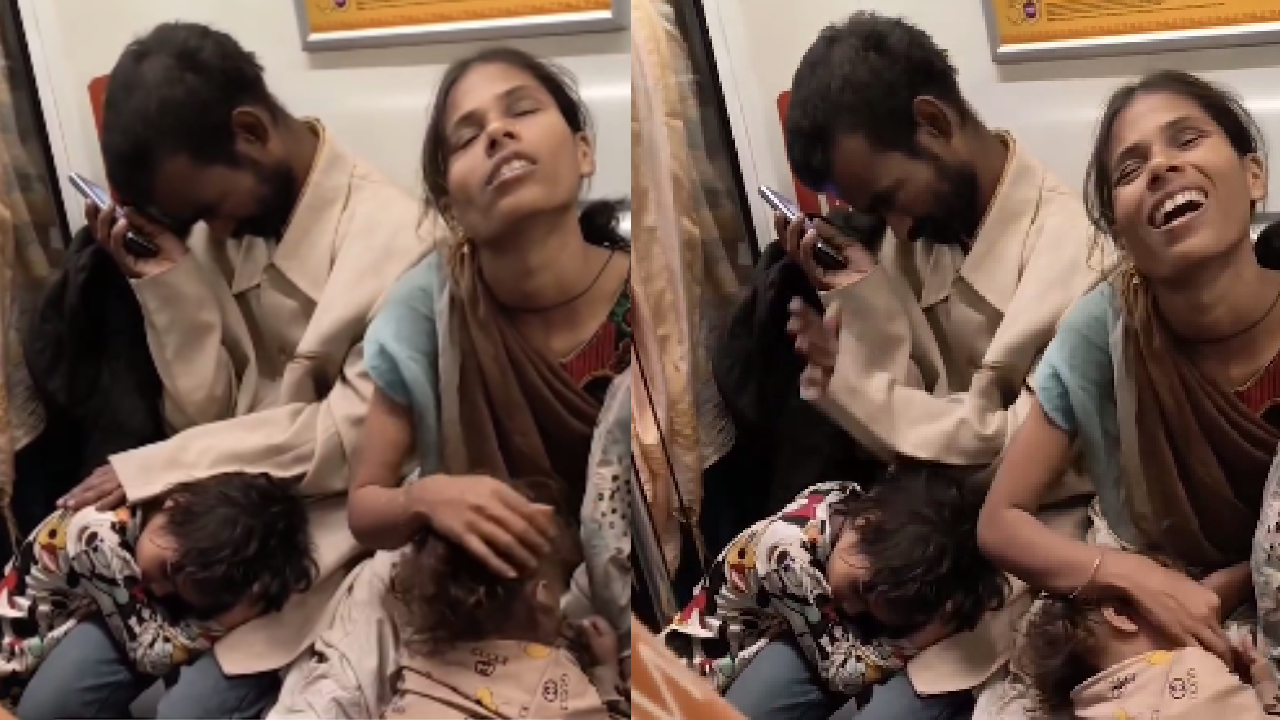 Watch: मां-बाप दोनों अंधे, दिल्ली मेट्रो में तीन बच्चों संग मस्ती में कर रहे सफर, देखें इमोशनल Video