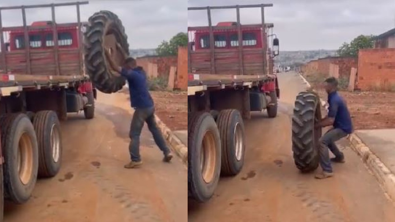 Viral Video : ट्रक के टायर को उठाने के लिए शख्स ने निकाला यह अनोखा जुगाड़, वीडियो देख रह जाएंगे हैरान