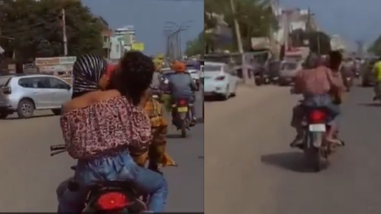 जयपुर की सड़कों पर खुलेआम प्रेमी जोड़े ने किया रोमांस, चलती बाइक पर किया किस, वीडियो हुआ वायरल