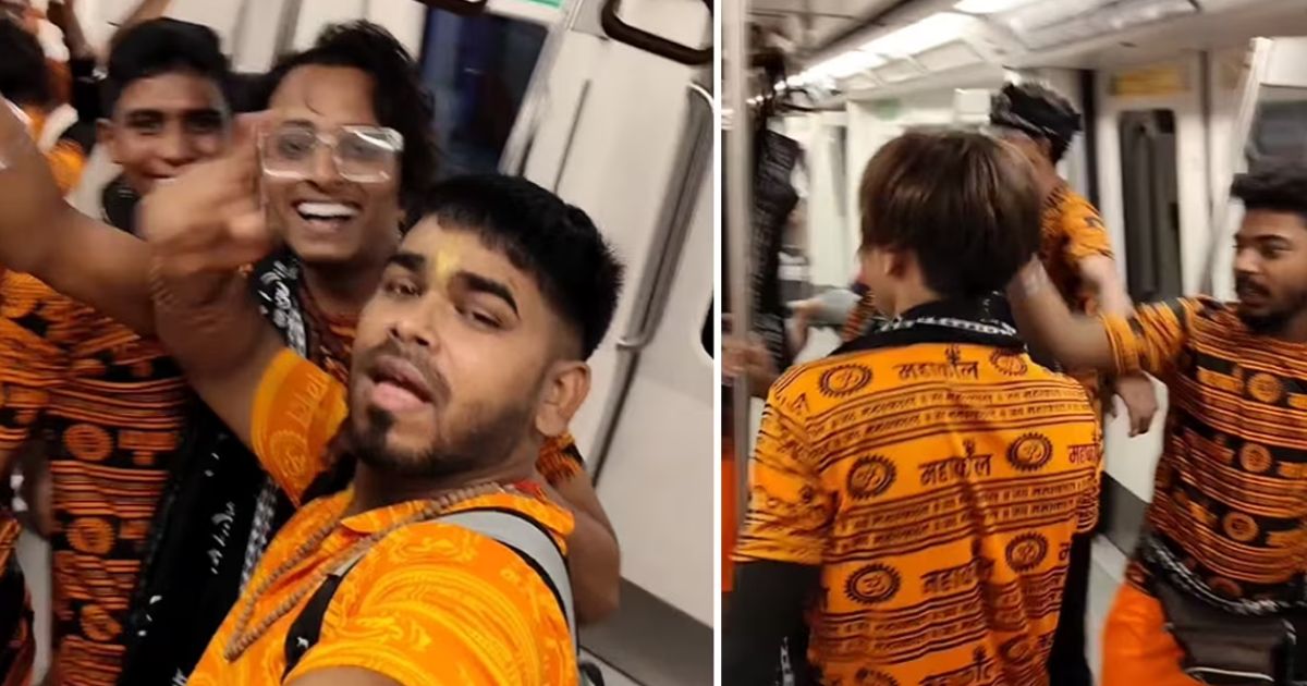 Delhi Metro में भोले के भक्तों ने बाबा के गाने पर किया ऐसा डांस कि झूम उठी पब्लिक