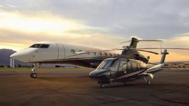 private jets and helicopters