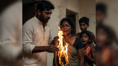 पति ने बच्चों के सामने पत्नी को आग लगा दी -India Daily