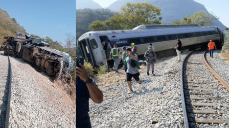 Train derails in Mexico