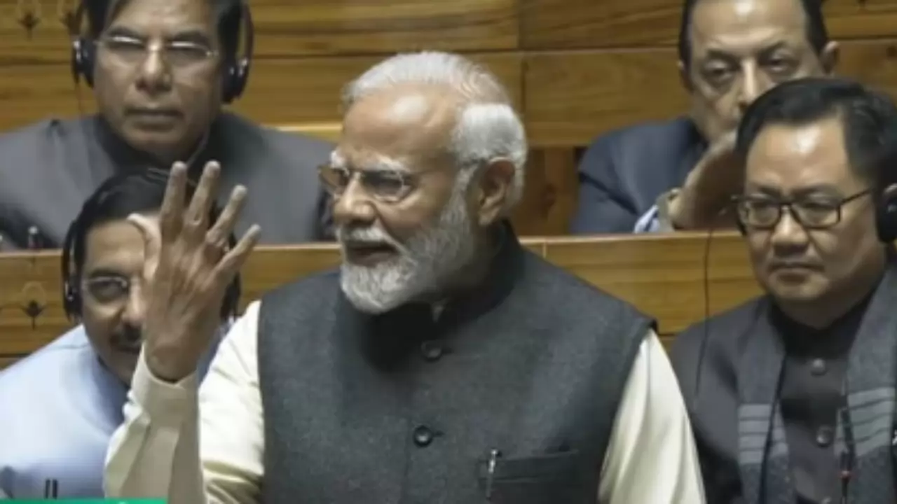 PM Modi in parliament
