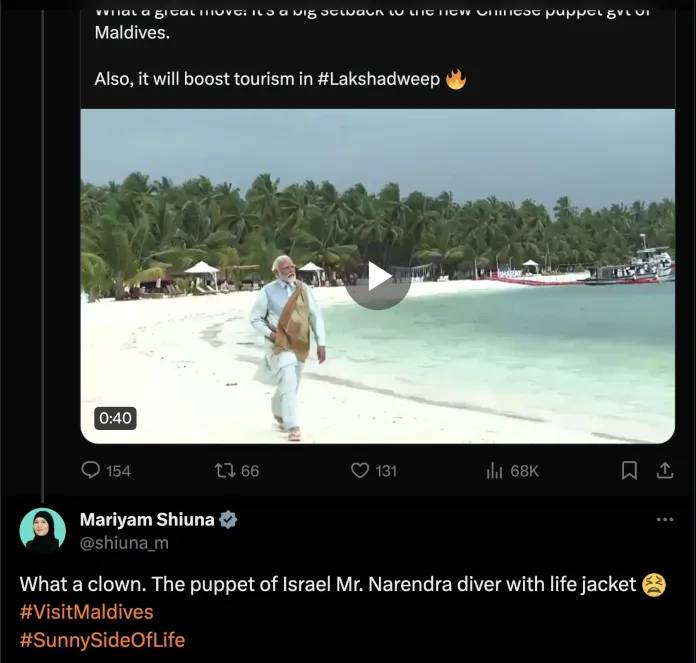 Maldives minister clown puppet remark on PM Modi