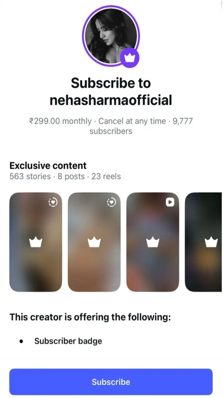 Actress Exclusive Content Subscription -India Daily