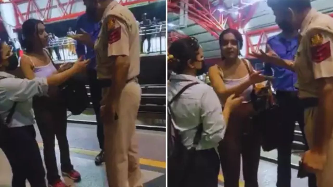 '...तमीज से बात करें', रेलवे स्टेशन पर पुलिस वाले से भिड़ी लड़की, वीडियो वायरल